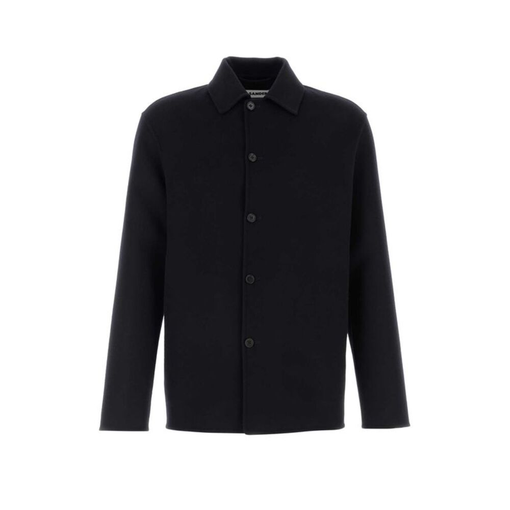 Jil Sander Men Midnight Blue Wool Blend Shirt